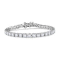 D'Joy Moissanite (Rnd 5mm) Bracelet in Rhodium Over Sterling Silver (7.25 In) 15.70 ctw - Sticky add to cart bar