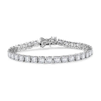 D'Joy Moissanite (Rnd 5mm) Bracelet in Rhodium Over Sterling Silver (7.25 In) 15.70 ctw
