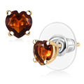 D'Joy Premium Red Citrine 1.45 ctw Flame Heart Earrings in 18K Vermeil Yellow Gold Over Sterling Silver - Sticky add to cart bar