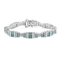 D'Joy Premium Grandidierite, Moissanite Bracelet in Rhodium Over Sterling Silver (6.50 In) 7.50 ctw - Sticky add to cart bar