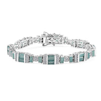 D'Joy Premium Grandidierite, Moissanite Bracelet in Rhodium Over Sterling Silver (6.50 In) 7.50 ctw