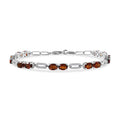 D'Joy Premium Red Citrine, Moissanite Bracelet in Rhodium Over Sterling Silver (7.25 In) 6.10 ctw - Sticky add to cart bar
