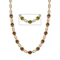 EverTrue Golden Fall Autumn Alexite 20.10 ctw Station Necklace in 18K YG Plated 18-20 Inches
