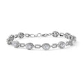 D'Joy Strontium Titanate, Moissanite Bracelet in Rhodium Over Sterling Silver (7.25 In) 8.35 ctw - Sticky add to cart bar