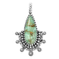 D'Joy Artisan Crafted Royston Turquoise Pendant without Chain in Black Oxidised Sterling Silver 6.50 ctw - Sticky add to cart bar