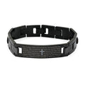 The Lords Prayer Steel Bracelet in Black Silvertone (7.50 In) - Sticky add to cart bar