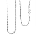 Made In Italy Round Wheat Chain Necklace in Rhodium Over Sterling Silver 7.05 Grams 18 Inches - Sticky add to cart bar