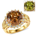 EverTrue Autumn Alexite, White Zircon Ring in 18K YG Plated (Size 7.0) 5.25 ctw - Sticky add to cart bar
