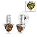 EverTrue Golden Fall Autumn Alexite and White Zircon 2.90 ctw Art Deco Earrings in Platinum Bond - Sticky add to cart bar