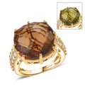EverTrue Autumn Alexite, White Zircon Ring in 18K YG Plated (Size 10.0) 16.45 ctw - Sticky add to cart bar