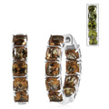 EverTrue Autumn Alexite 10.60 ctw Art Deco Hoop Earrings in Platinum Bond - Sticky add to cart bar