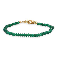 D'Joy Verde Onyx 20.00 ctw Beaded Bracelet in 18K Vermeil Yellow Gold Over Sterling Silver (7.25 In)