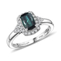 Pre Black Friday Deal Certified & Appraised Rhapsody 950 Platinum AAAA Monte Belo Indicolite, Diamond (E-F, VS) (0.23 cts) Ring (Size 6.0) (5.83 g) 1.35 ctw - Sticky add to cart bar