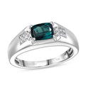 Doorbuster Certified & Appraised Luxoro 10K White Gold AAA Monte Belo Indicolite, Diamond (I2) Men's Ring (Size 10.0) (4.68 g) 1.50 ctw - Sticky add to cart bar