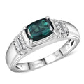 Certified & Appraised Luxoro AAA Monte Belo Indicolite and I2 Diamond 1.50 ctw Men's Ring in 10K White Gold 4.25 Grams - Sticky add to cart bar