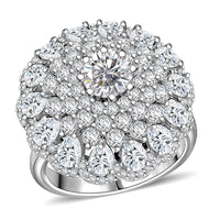 D'Joy Moissanite (Rnd 6mm) Ring in 18K Vermeil YG Over Sterling Silver (Size 10.0) 4.40 ctw