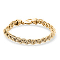 Italian 14K YG Over Sterling Silver Wheat Chain Bracelet (8.00 In) (14.75 g) - Sticky add to cart bar