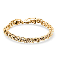 Italian 14K YG Over Sterling Silver Wheat Chain Bracelet (8.00 In) (14.75 g)