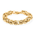 Italian 14K YG Over Sterling Silver Fancy Byzantine Chain Bracelet (8.00 In) (20.25 g) - Sticky add to cart bar
