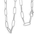 La Bella Italian Paper Clip Chain Necklace in Sterling Silver 18.2 Grams 20 Inches - Sticky add to cart bar