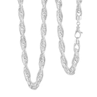 La Bella Italian Fancy Rope Chain Necklace in Sterling Silver 29.2 Grams 22 Inches