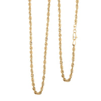 3.05mm Hollow laser Rope Necklace in 14K Yellow Gold 5.60 Grams 24 Inches