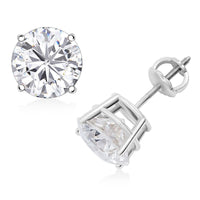 10K White Gold Diamond Solitaire Stud Earrings 4.00 ctw
