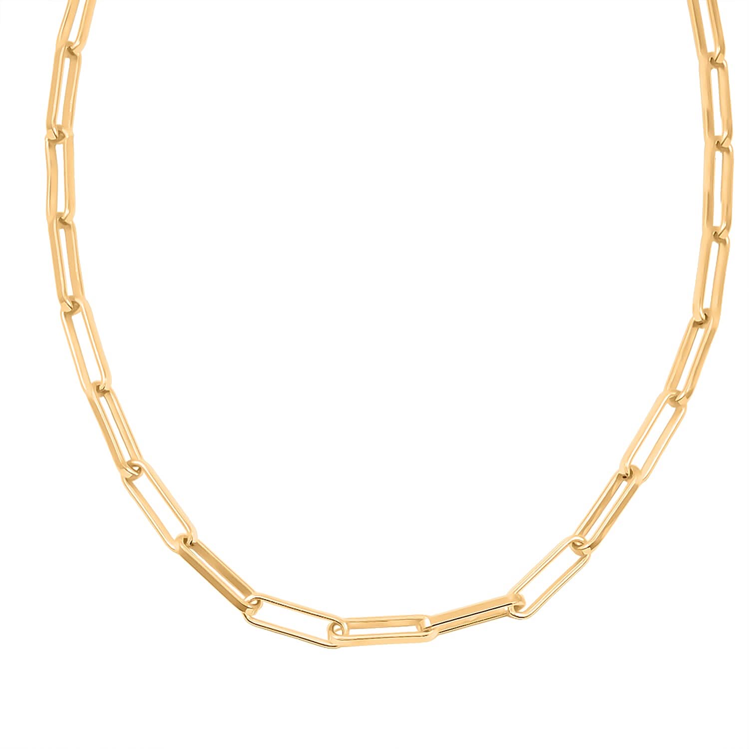 Italian 4.20mm Paper Clip Chain Necklace in 14K YG Over Sterling Silver 12.4 Grams 16 Inches