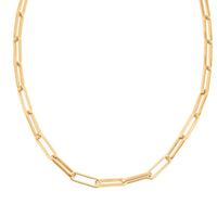 Italian 4.20mm Paper Clip Chain Necklace in 14K YG Over Sterling Silver 12.4 Grams 16 Inches
