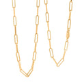 Italian 3mm Paper Clip Chain Necklace in 14K Yellow Gold Over Sterling Silver 8.50 Grams 22 Inches - Sticky add to cart bar