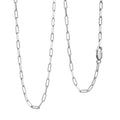 Italian Rhodium Over Sterling Silver 2.20mm Paper Clip Chain Necklace (20 Inches) (4.40 g) - Sticky add to cart bar