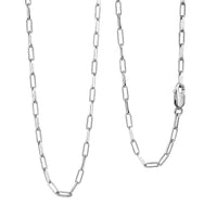 Italian Rhodium Over Sterling Silver 2.20mm Paper Clip Chain Necklace (20 Inches) (4.40 g)