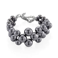 Terahertz 100.00 ctw Beaded Bubble Bracelet in Stainless Steel (7.5-9.5In)