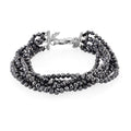 Terahertz 60.00 ctw Beaded Multi Row Bracelet in Silvertone and Stainless Steel (7-9In) - Sticky add to cart bar