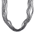 Terahertz 150.00 ctw Beaded Multi Row Necklace in Silvertone and Stainless Steel 16-20 Inches - Sticky add to cart bar