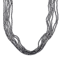 Terahertz 150.00 ctw Beaded Multi Row Necklace in Silvertone and Stainless Steel 16-20 Inches