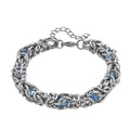 Blue Magic Color Glass Bracelet in Stainless Steel (8-10In) - Sticky add to cart bar
