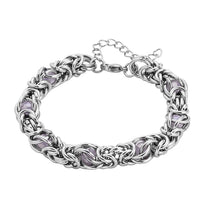 Blue Magic Color Glass Bracelet in Stainless Steel (8-10In)