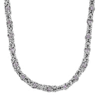 Blue Magic Color Glass Necklace (20-22 Inches) in Stainless Steel