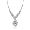 D'Joy Moissanite 4.90 ctw Blooming Lotus Necklace in Rhodium Over Sterling Silver 18-20 Inches - Sticky add to cart bar