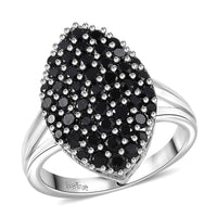 EverTrue Thai Black Spinel Midnight Canopy Ring in Platinum Bond (Size 10.0) 2.20 ctw