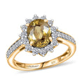 AAA Golden Zircon and Luxuriant Lab Grown Diamond G-H SI 3.53 ctw Ring in 10K Yellow Gold - Sticky add to cart bar