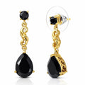 EverTrue Thai Black Spinel 5.35 ctw Midnight Pear Earrings in 18K YG Plated - Sticky add to cart bar