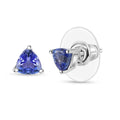 D'Joy AAA Tanzanite Stud Earrings in Rhodium Over Sterling Silver 1.00 ctw - Sticky add to cart bar