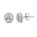 White Diamond 0.10 ctw Earrings in Rhodium Over Sterling Silver - Sticky add to cart bar