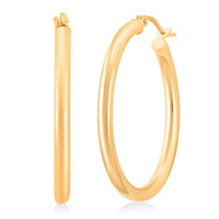 Italian Hoop Earrings in 14K Yellow Gold 2.3 Grams