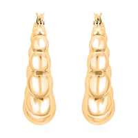 Bead Hoop Earrings in 14K Yellow Gold 4.82 Grams