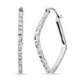 14K White Gold Square Hoop Earrings (1.38 Grams) - Sticky add to cart bar