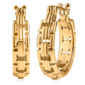 EverTrue Bronzella Collection Link Hoop Earring in 18K Yellow Gold Plated Bronze - Sticky add to cart bar