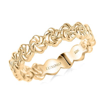 Luxoro 10K Yellow Gold Flowral Band Ring (Size 6.0) (3.05 g)